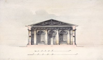 Cross-Section View of the Riding Stables at Tsarskoye Selo, 1792 by Giacomo Antonio Domenico Quarenghi